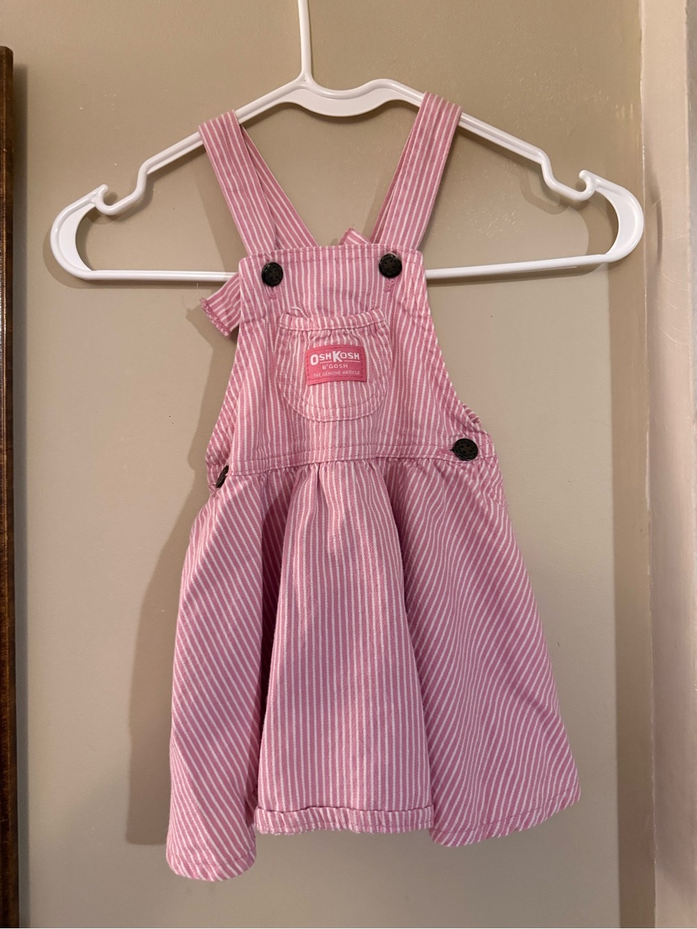 Vintage Engineer Stripe Pink Oshkosh Dress 3T